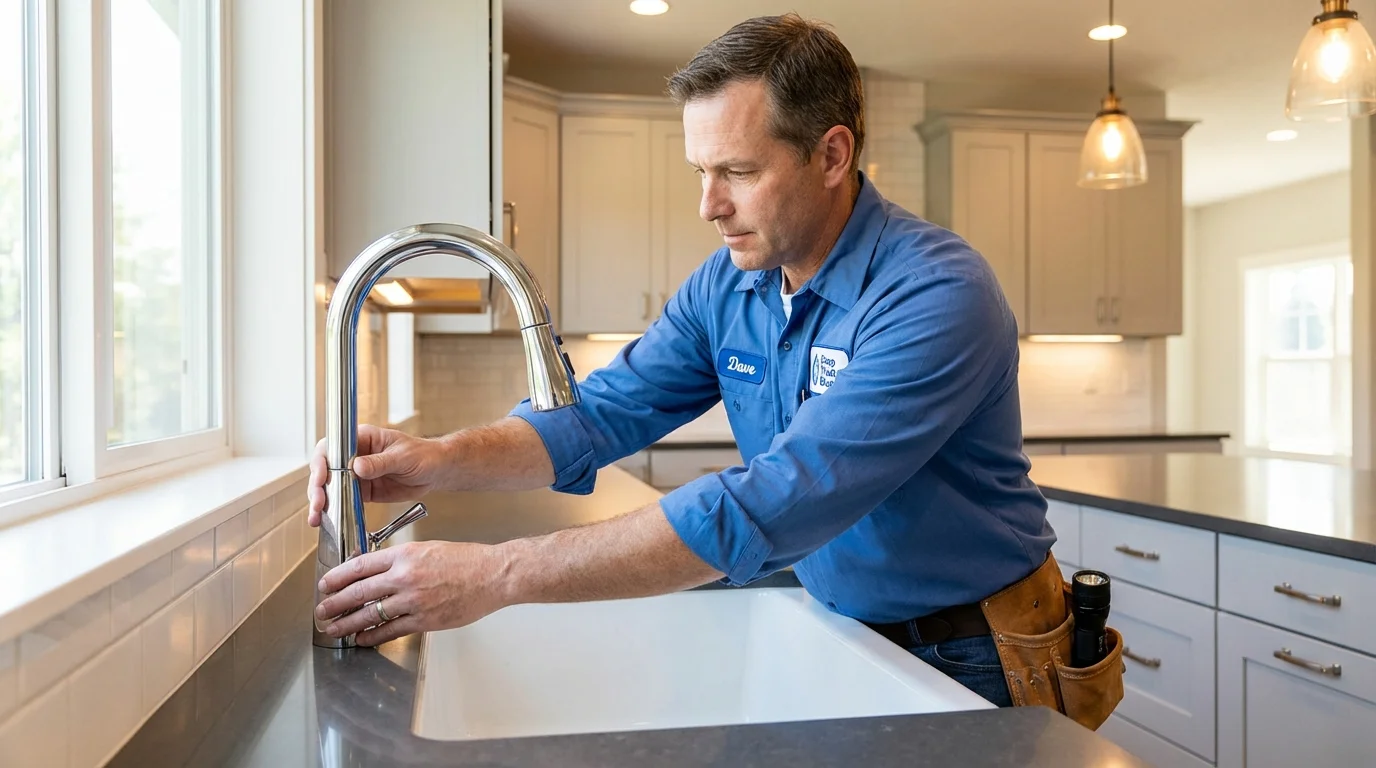 Kitchen faucet installation by Johns Plumbing LLC in Redwood Valley